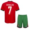 Fotbalový Komplet Portugalsko Ronaldo 7 Dětské Domácí ME 2024 Krátký Rukáv (+ trenýrky)